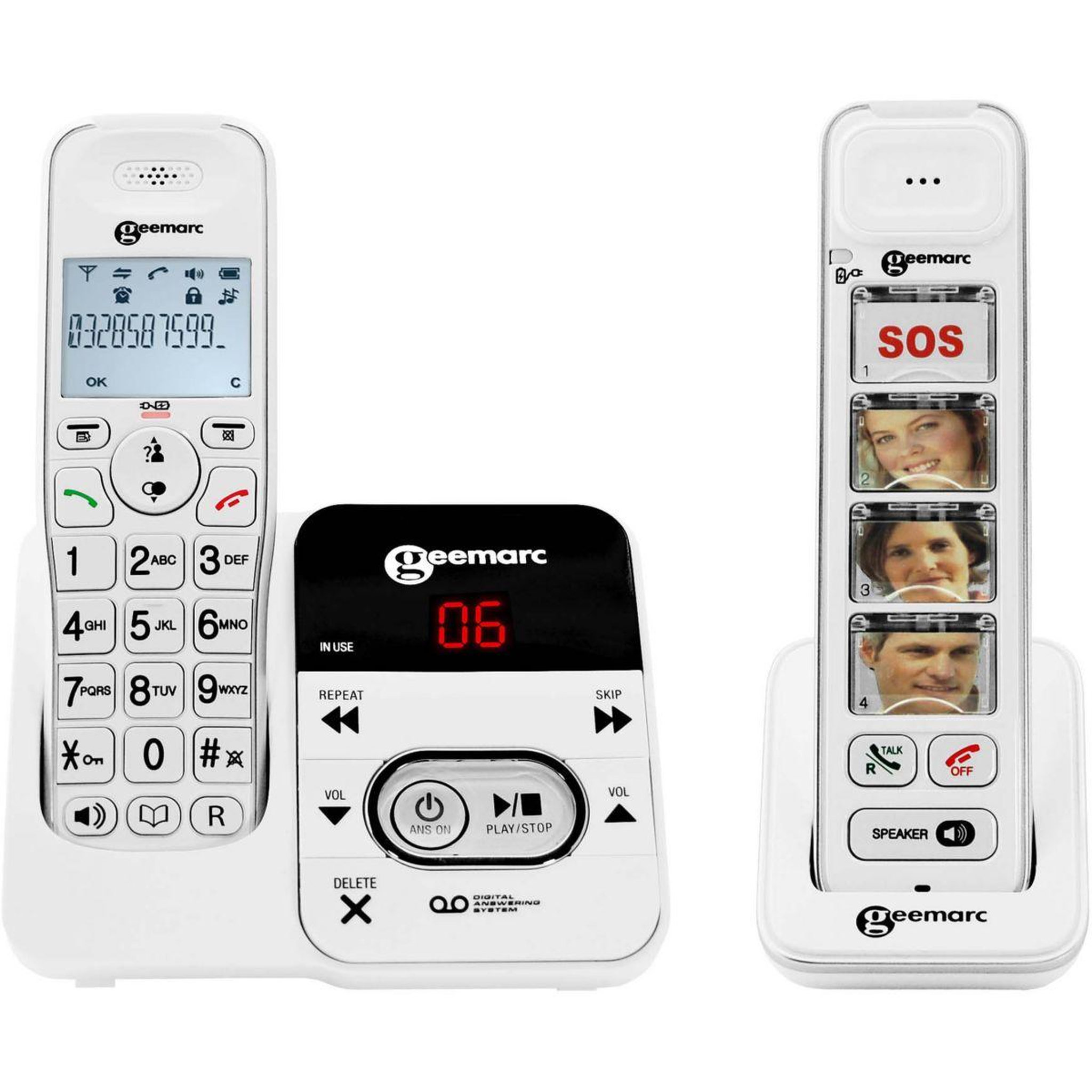Voir la diapositive 2 : GEEMARC Téléphone sans fil Pack Mobility 295 Blanc