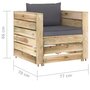 Voir la diapositive 6 : VIDAXL Salon de jardin 2 pcs avec coussins Bois impregne de vert