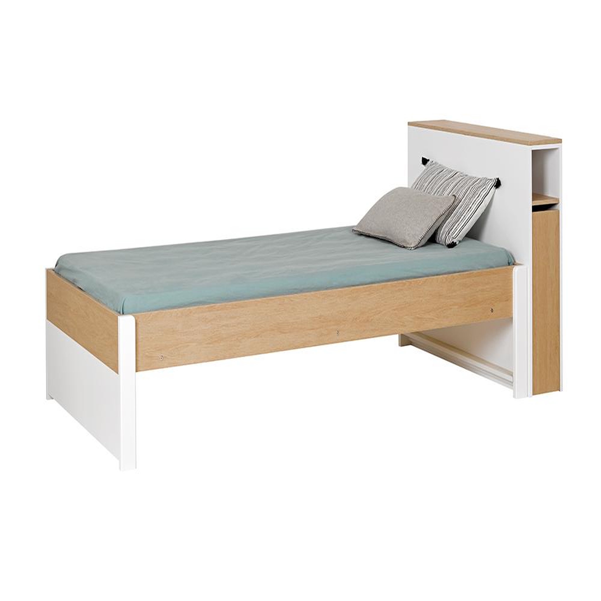 Voir la diapositive 2 : JUNIOR PROVENCE Tête de lit simple avec espaces de rangement L20 x H91,7 x P100cm LAMI