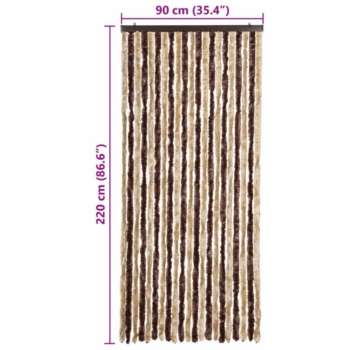 VIDAXL Moustiquaire Beige et marron clair 90x220 cm Chenille