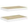 Voir la diapositive 2 : VIDAXL Etageres flottantes 2 pcs Chene et blanc 40x23x3,8 cm MDF