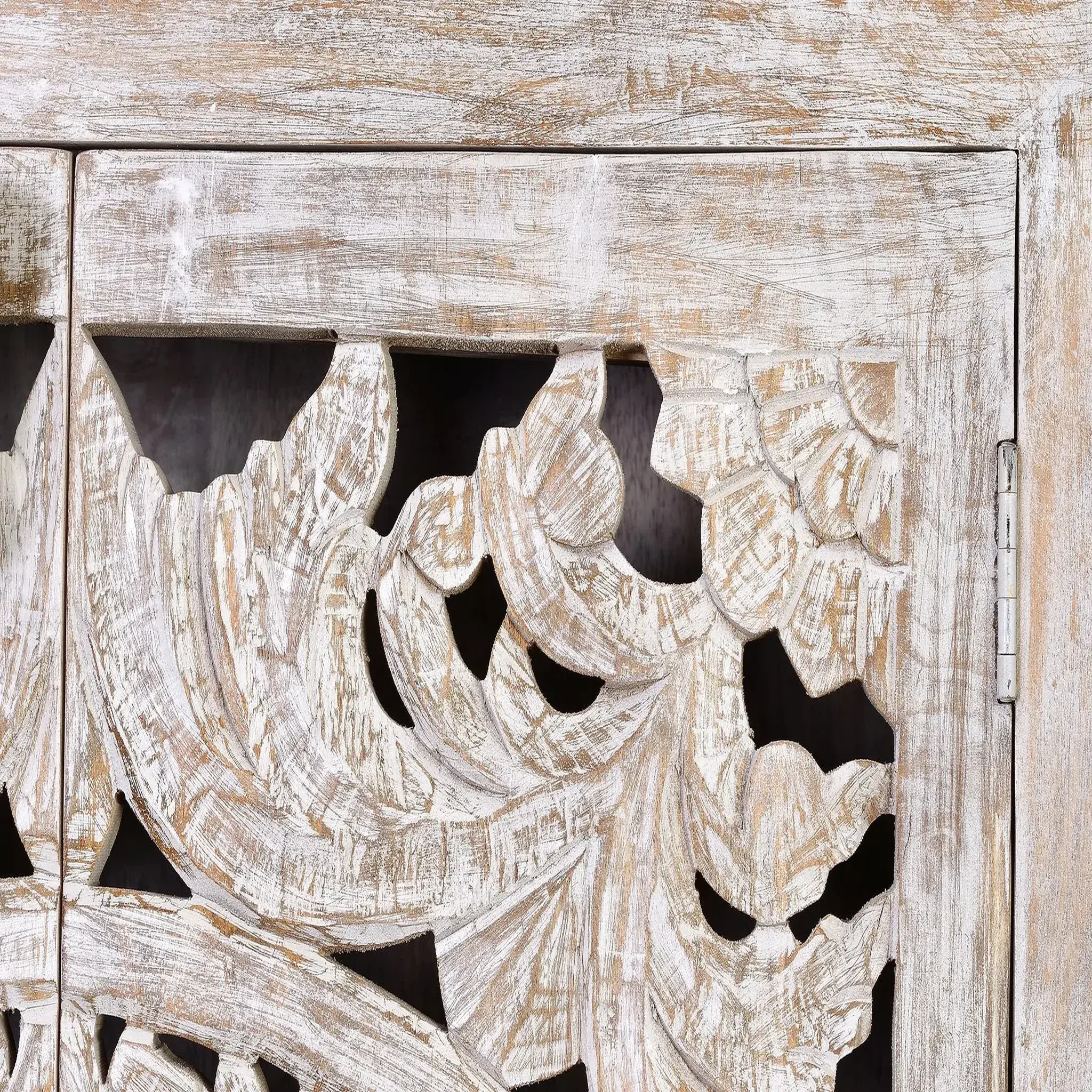 Voir la diapositive 6 : GINER Y COLOMER SL Vaisselier en bois de manguier 85 cm style ethnique boho sculpté
