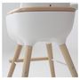 Voir la diapositive 2 : MICUNA Chaise Haute Ovo Original One Luxe Blanc/Naturel Harnais Simili Cuir Beige