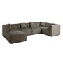 Voir la diapositive 3 : LISA DESIGN Nova - canapé modulable d'angle réversible - 6 places - avec pouf d'appoint - en velours