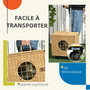 Voir la diapositive 5 : PAWHUT Caisse de transport pour chat - 4 roulettes, poignée télescopique, poignée, fenêtre, coussin - résine tressée aspect rotin
