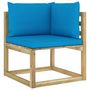 Voir la diapositive 3 : VIDAXL Canape d'angle de jardin avec coussins Bois impregne de vert