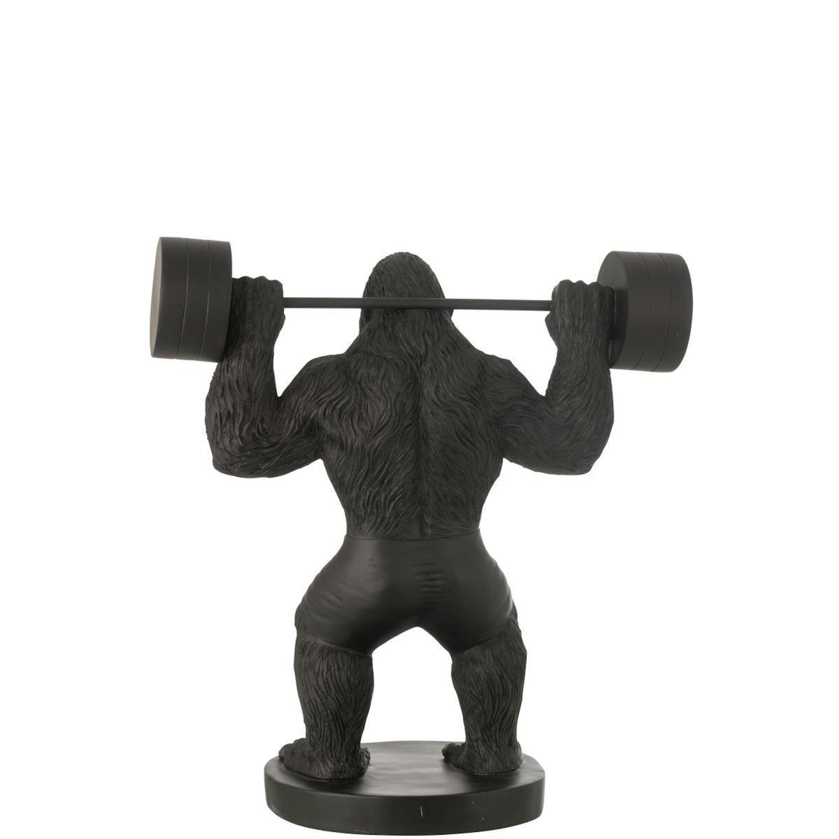 Paris Prix Statue Gorille en Résine  Haltérophilie  62cm Noir