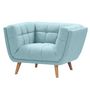 Voir la diapositive 6 : Rendez vous déco Fauteuil capitonné en tissu gris - Carmen