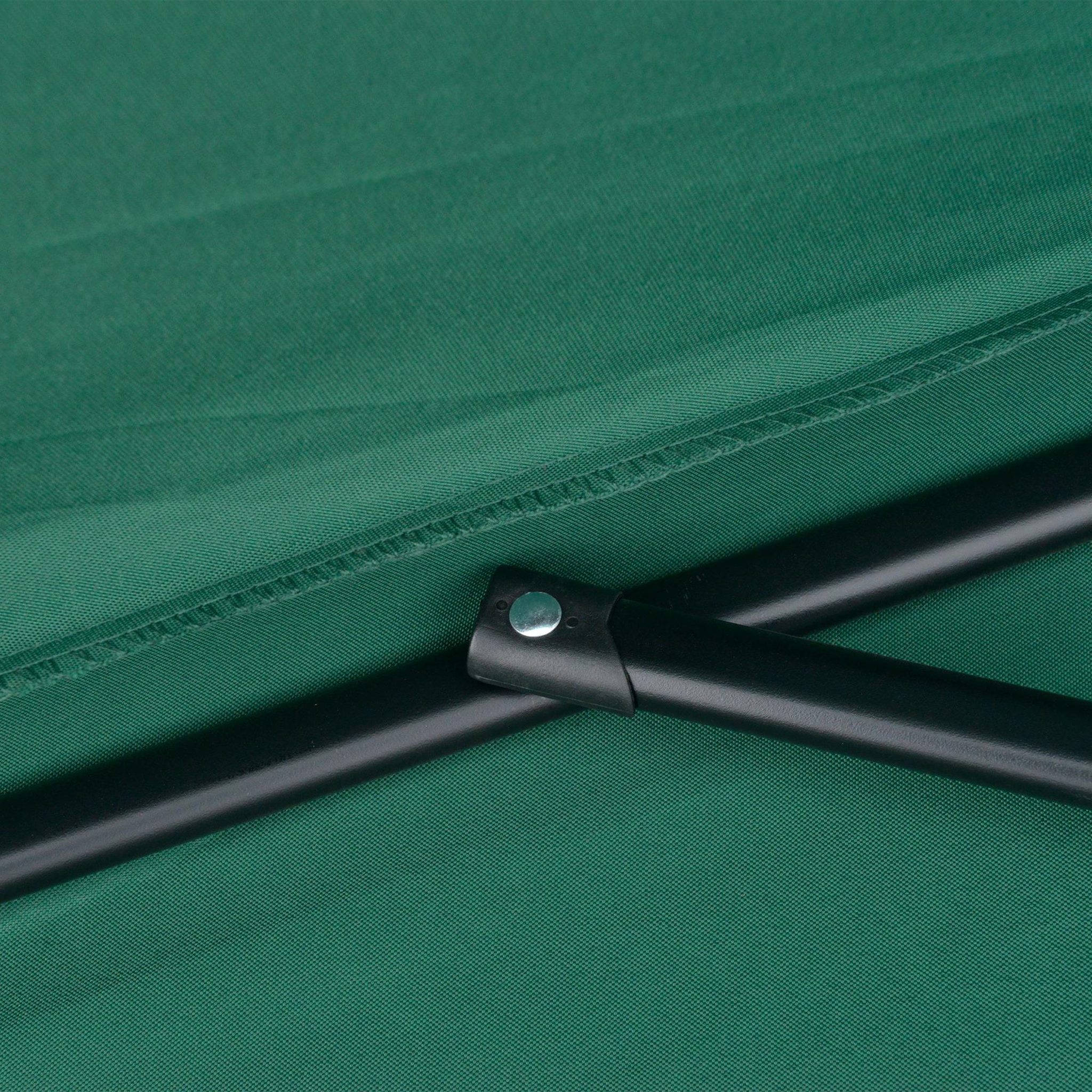 Voir la diapositive 5 : OUTSUNNY Demi parasol, parasol de balcon 5 entretoises métal polyester 2,69L x 1,38l x 2,36H m vert