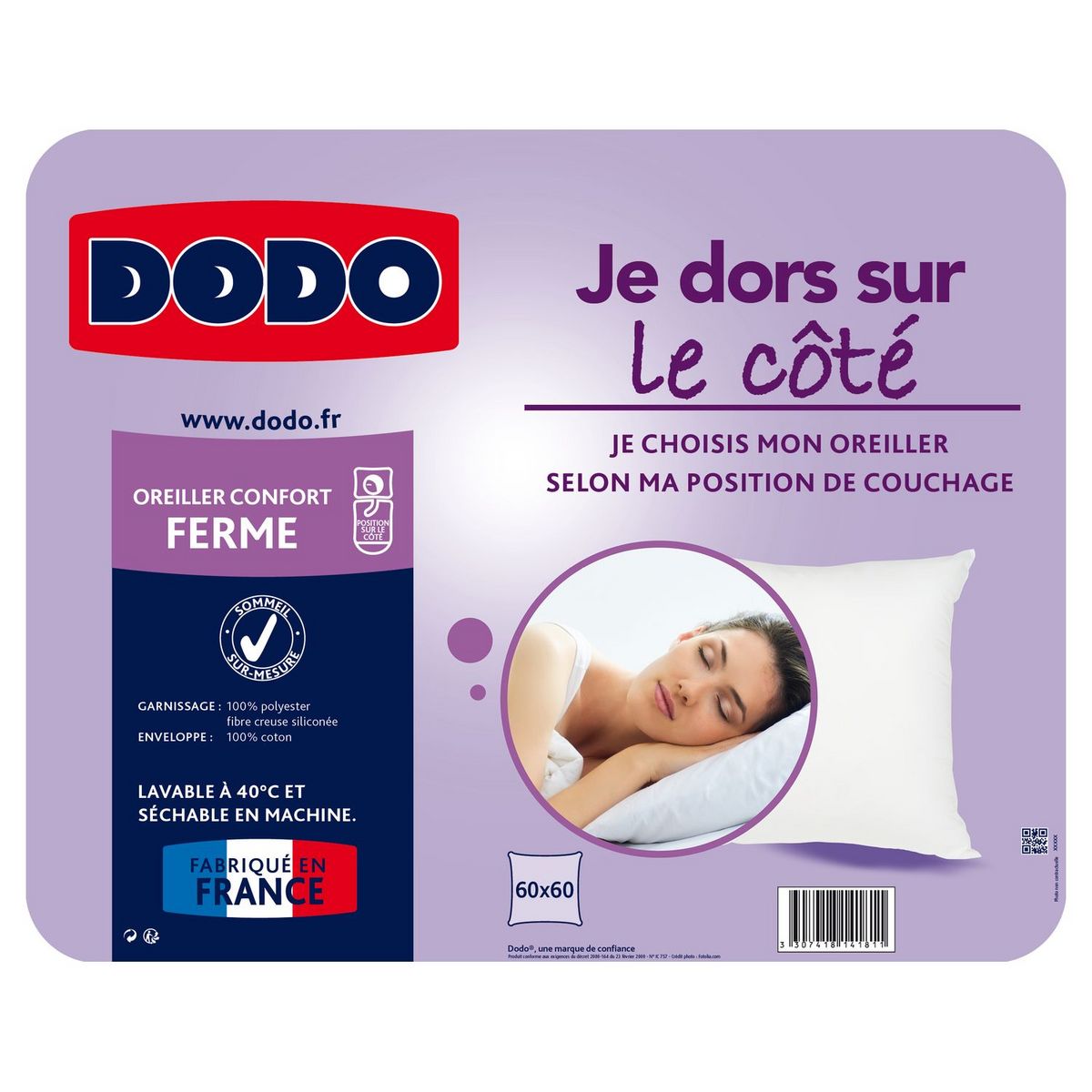 DODO Oreiller DODO Ferme JE DORS SUR LE CÔTÉ