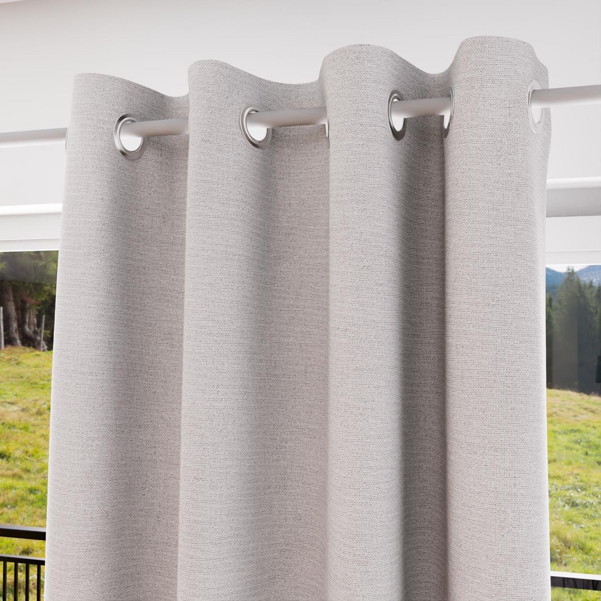 SOLEIL D'OCRE Rideau à oeillets 100% occultant ECLIPSE, par Soleil d'Ocre