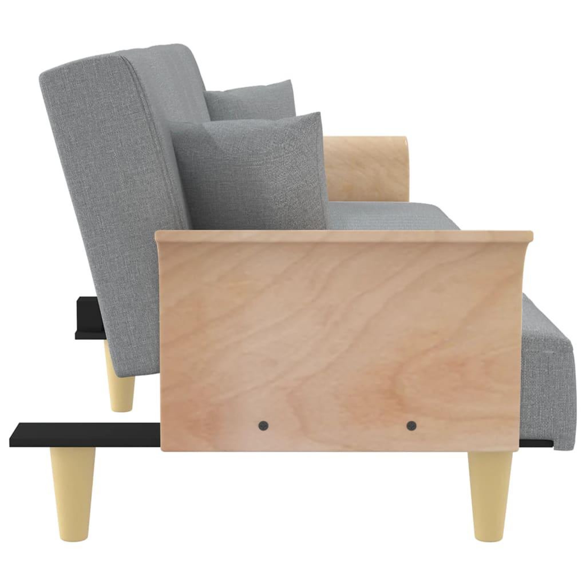 Voir la diapositive 5 : VIDAXL Canape-lit avec accoudoirs gris clair tissu