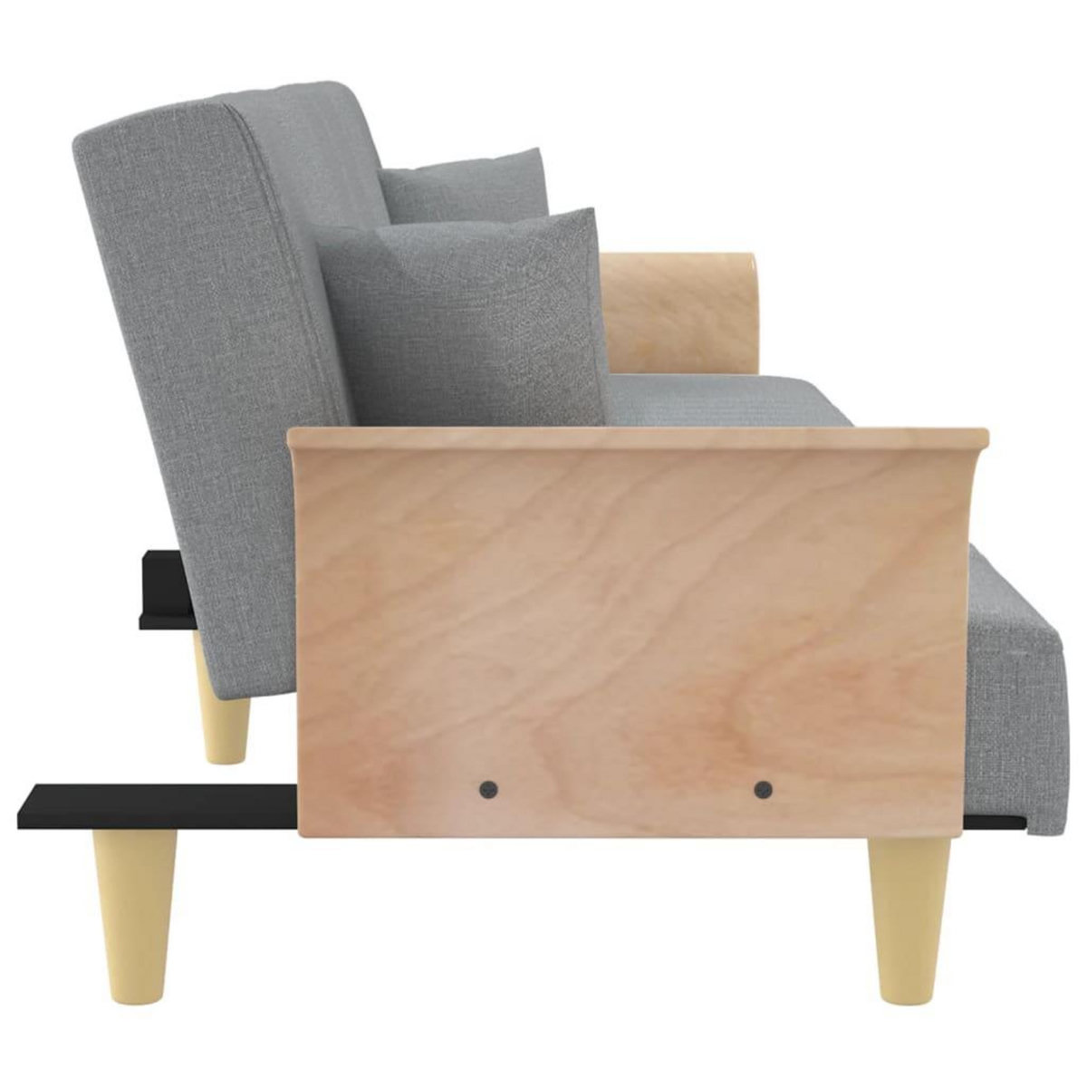 VIDAXL Canape-lit avec accoudoirs gris clair tissu