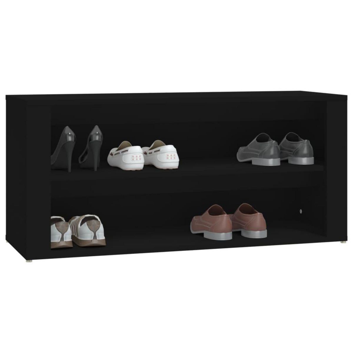 VIDAXL Etagere a chaussures Noir 100x35x45 cm Bois d'ingenierie