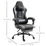 Voir la diapositive 3 : VINSETTO Vinsetto Fauteuil de bureau gamer style baquet racing - pivotant, inclinable - coussin lombaire, tétière, repose-pieds inclus - revêtement synthétique gris noir