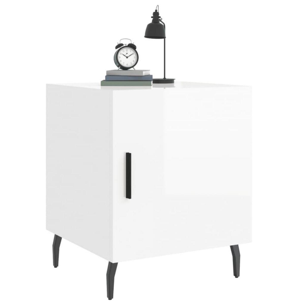 VIDAXL Tables de chevet 2 pcs blanc brillant 40x40x50 cm