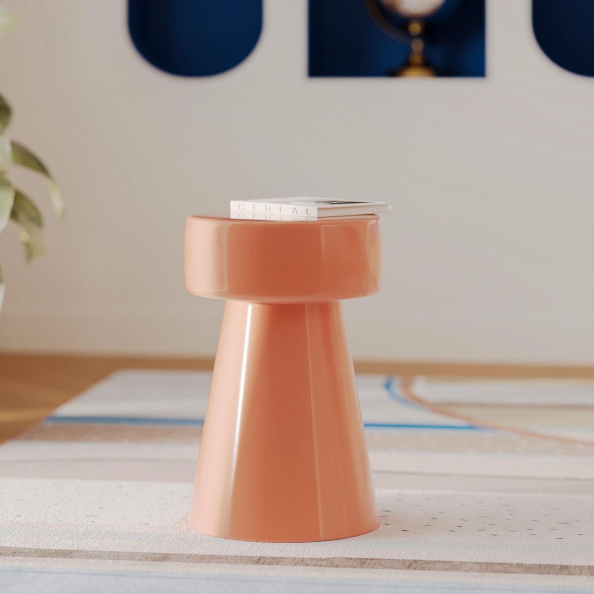 Rendez vous déco Table d'appoint ronde en métal vert kaki D30 cm - Athéna