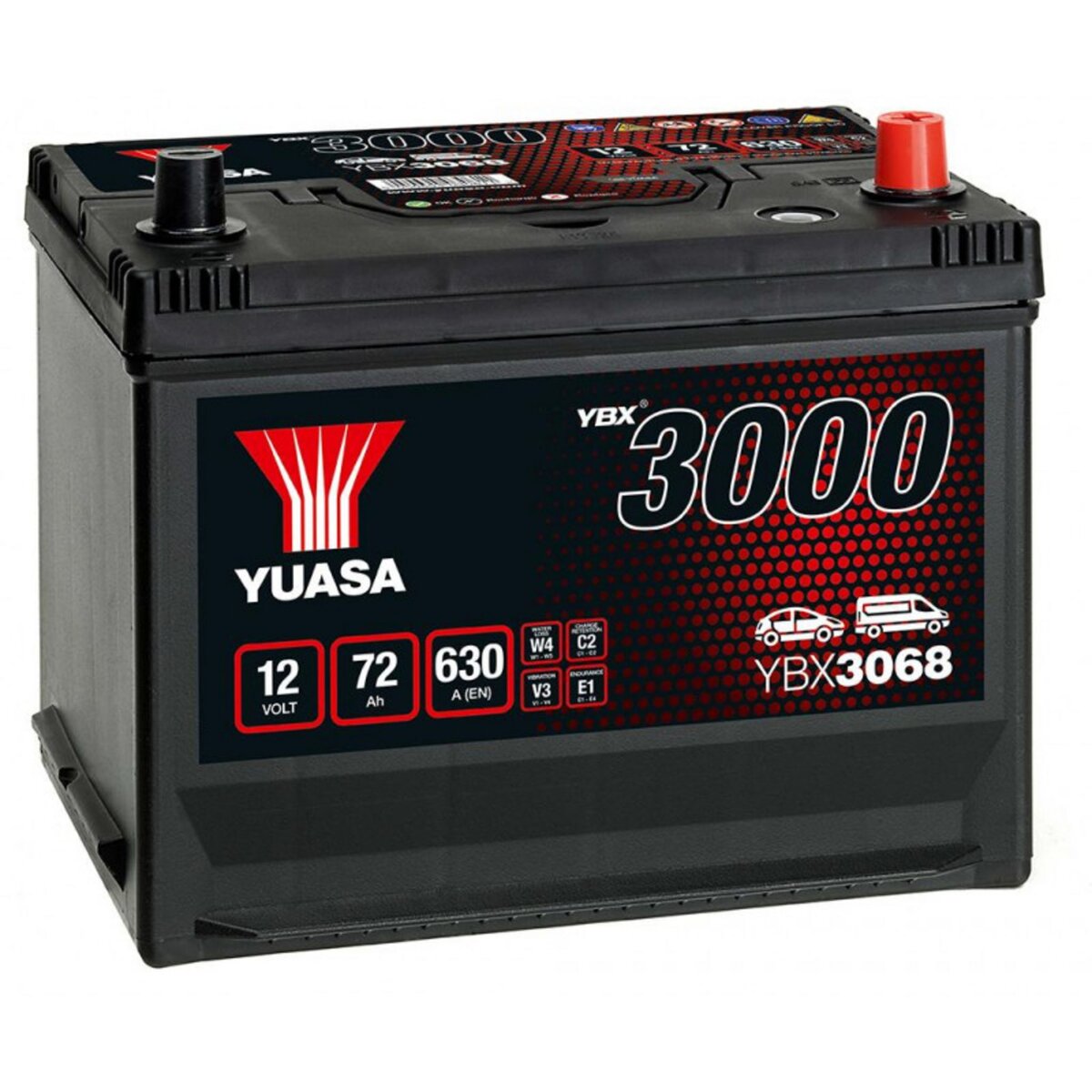 YUASA Batterie Yuasa SMF YBX3068 12V 72ah 630A