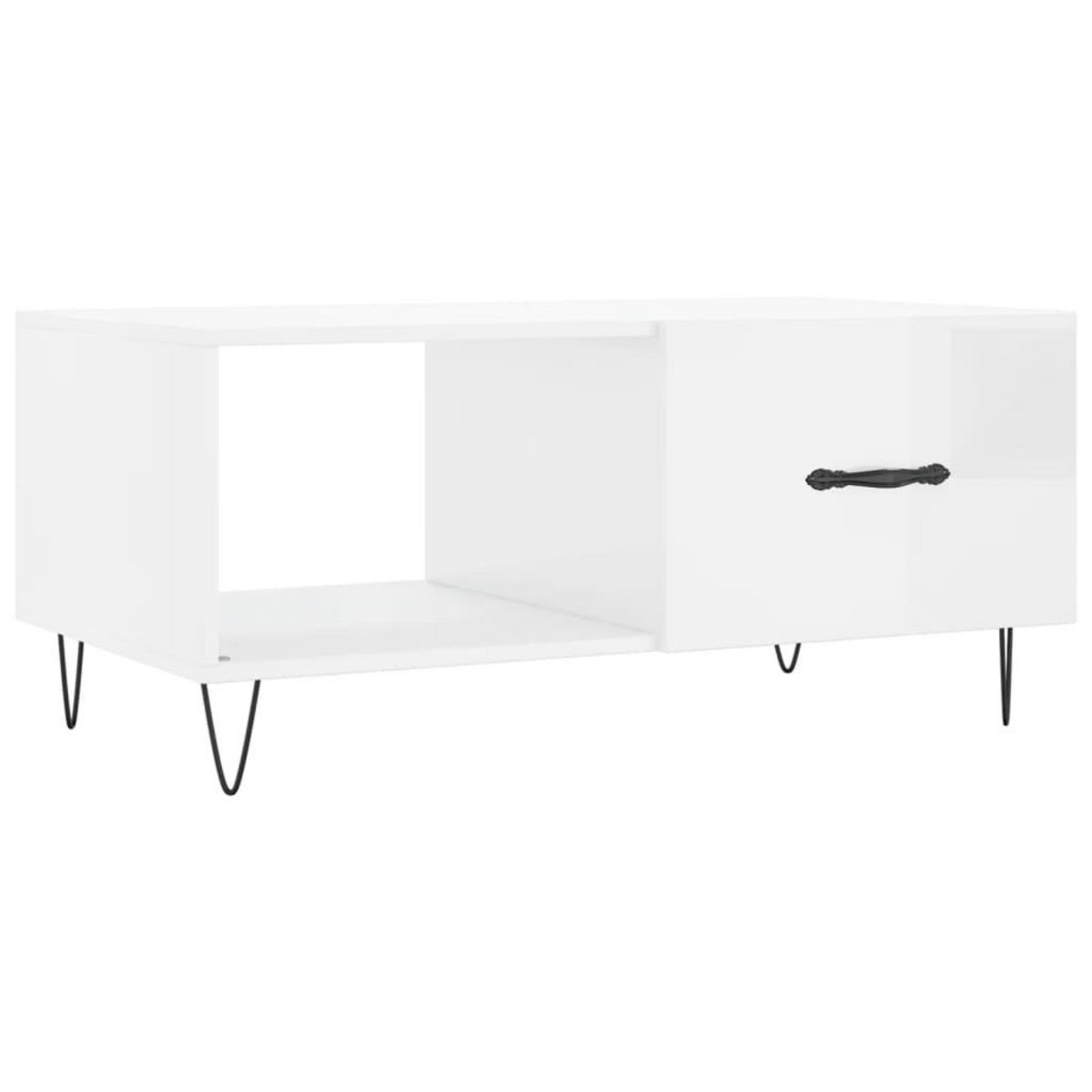 VIDAXL Table basse Blanc brillant 90x50x40 cm Bois d'ingenierie