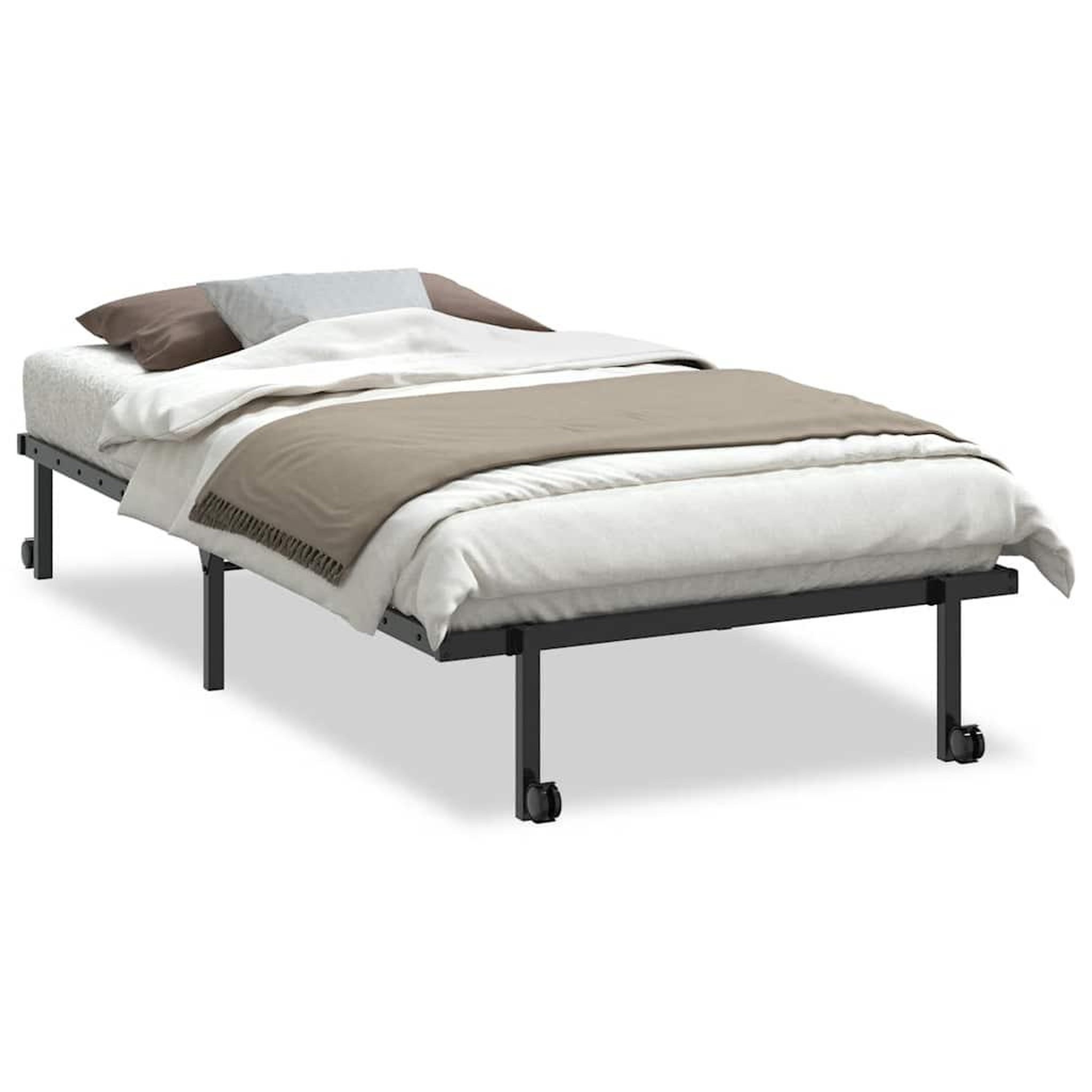 Voir la diapositive 2 : VIDAXL Cadre de lit sans matelas pliable noir 107x203 cm acier