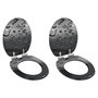 Voir la diapositive 1 : VIDAXL lot de 2 Siege WC MDF Couvercle fermeture douceur Goutte d'eau
