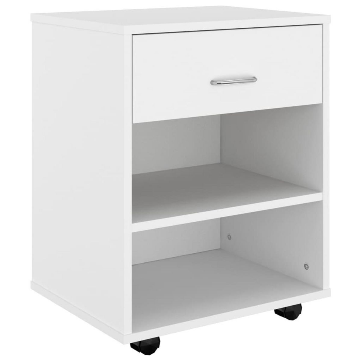 VIDAXL Armoire a roulettes Blanc 46x36x59 cm Bois d'ingenierie