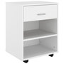 Voir la diapositive 2 : VIDAXL Armoire a roulettes Blanc 46x36x59 cm Bois d'ingenierie