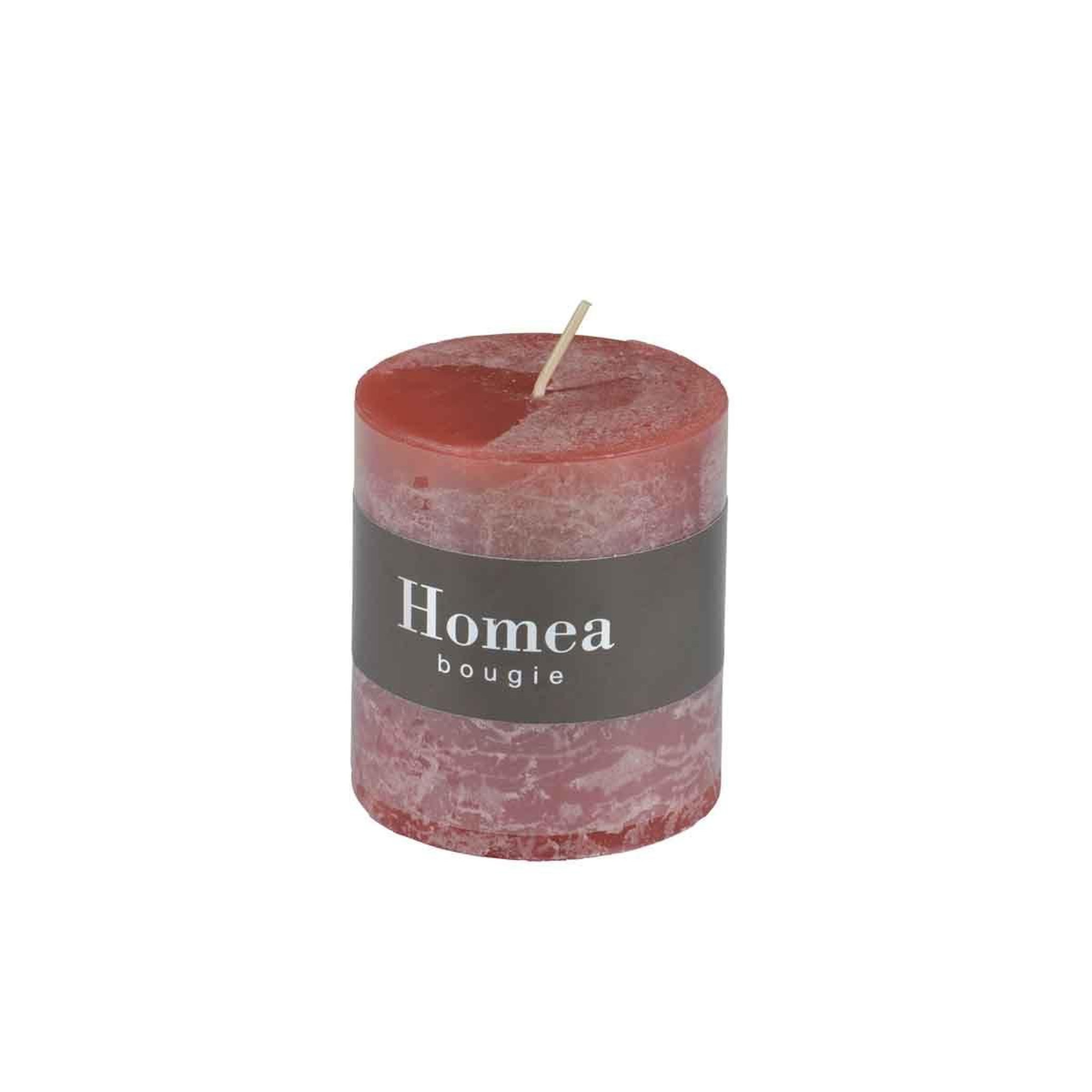 Voir la diapositive 2 : HOMEA Bougie pilier déco  rustique  7cm rose