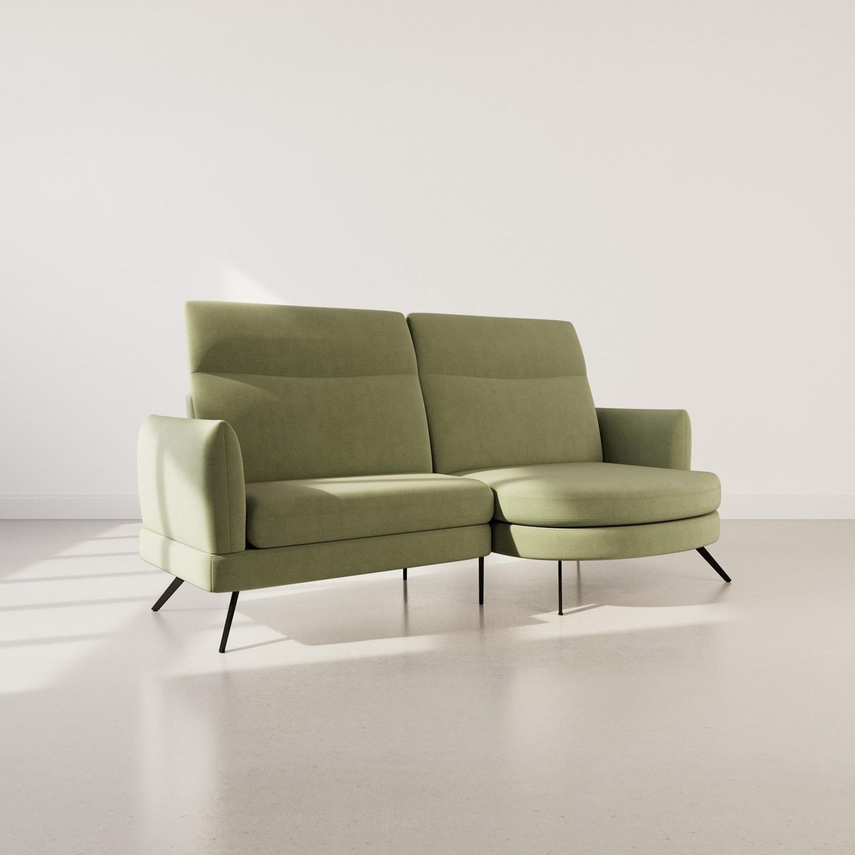 LISA DESIGN Terry - canapé d'angle droit 4 places avec têtières réglables en tissu texturé