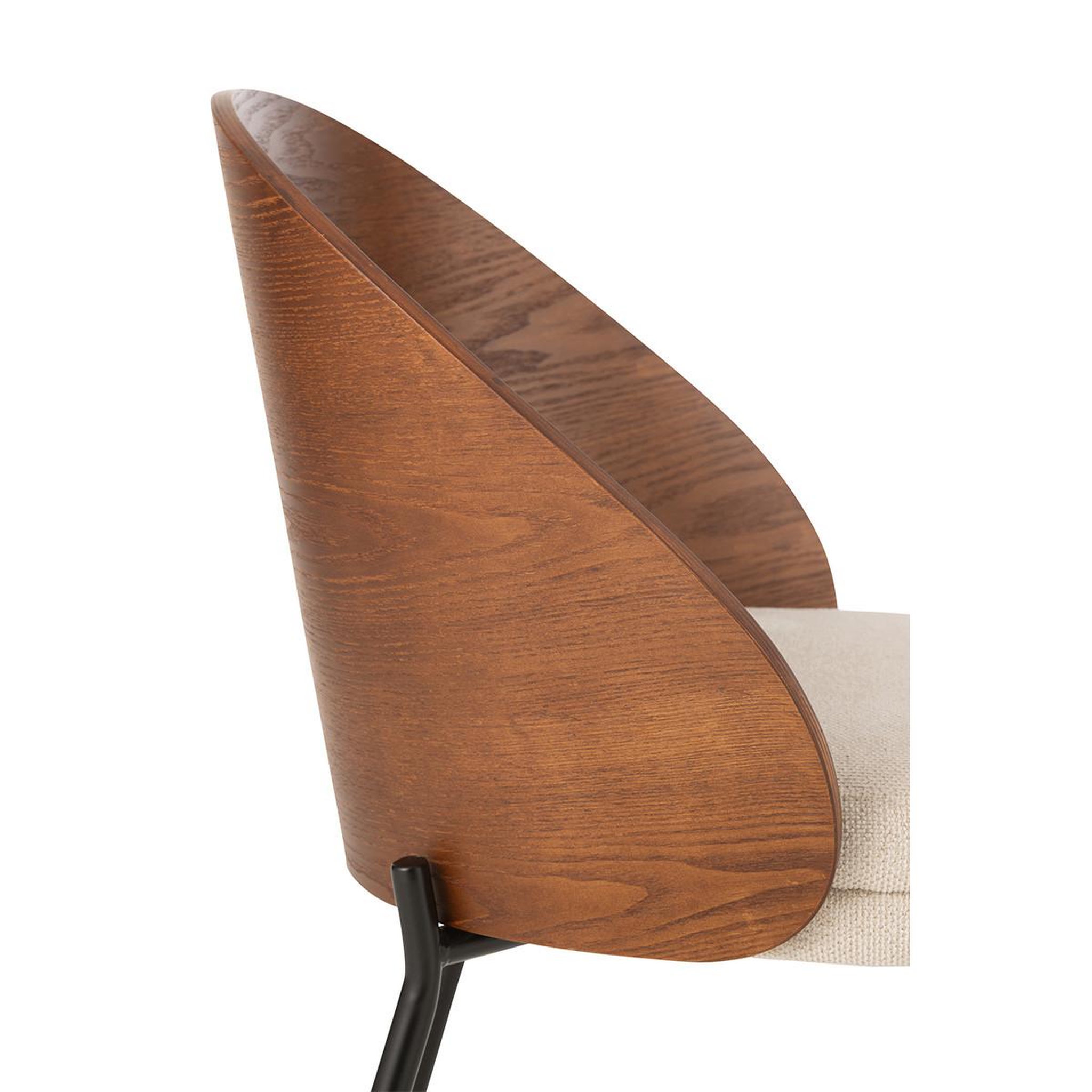 Voir la diapositive 6 : J-LINE Chaise design  lone  74cm marron & beige