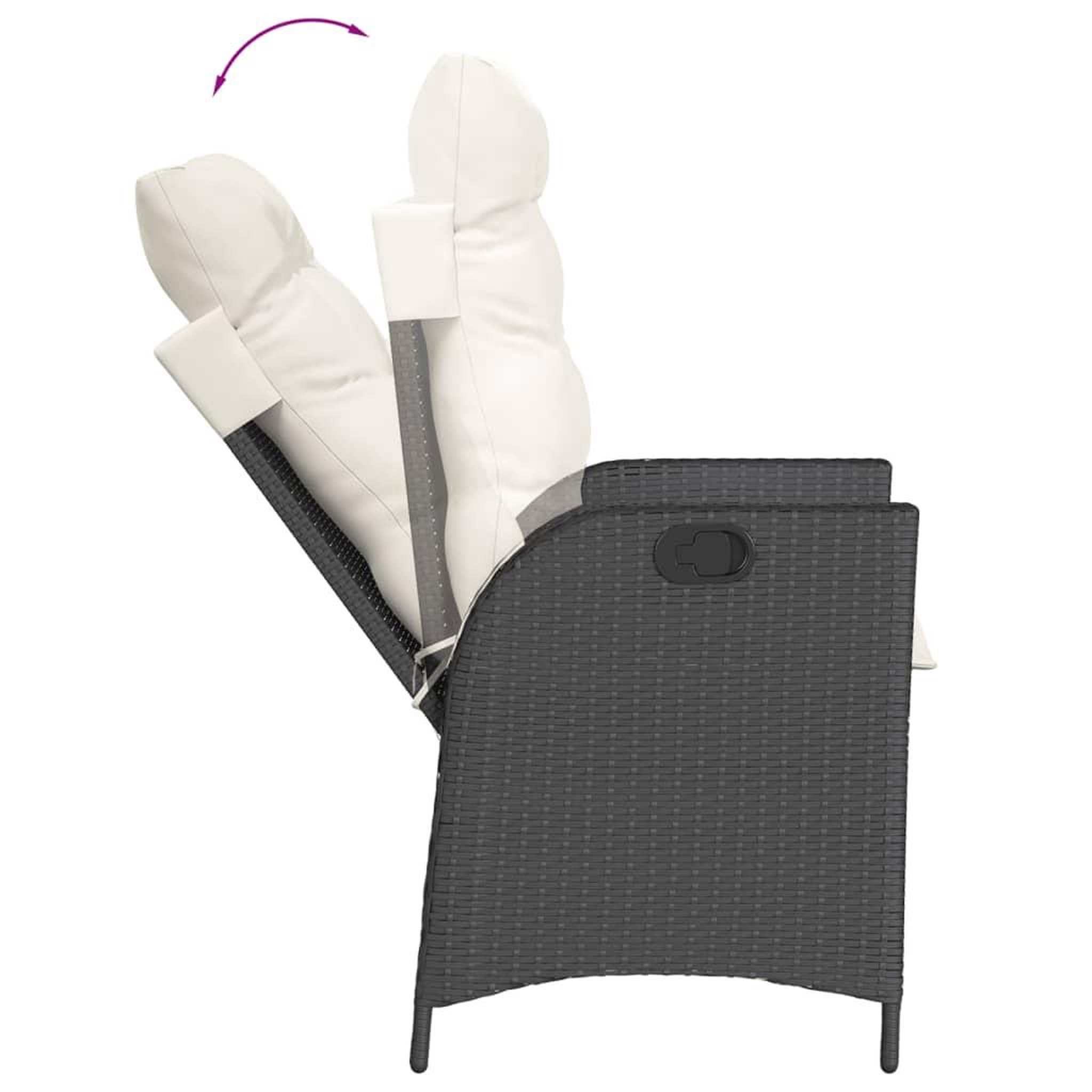 Voir la diapositive 4 : VIDAXL Ensemble a manger de jardin 9pcs coussins noir resine tressee