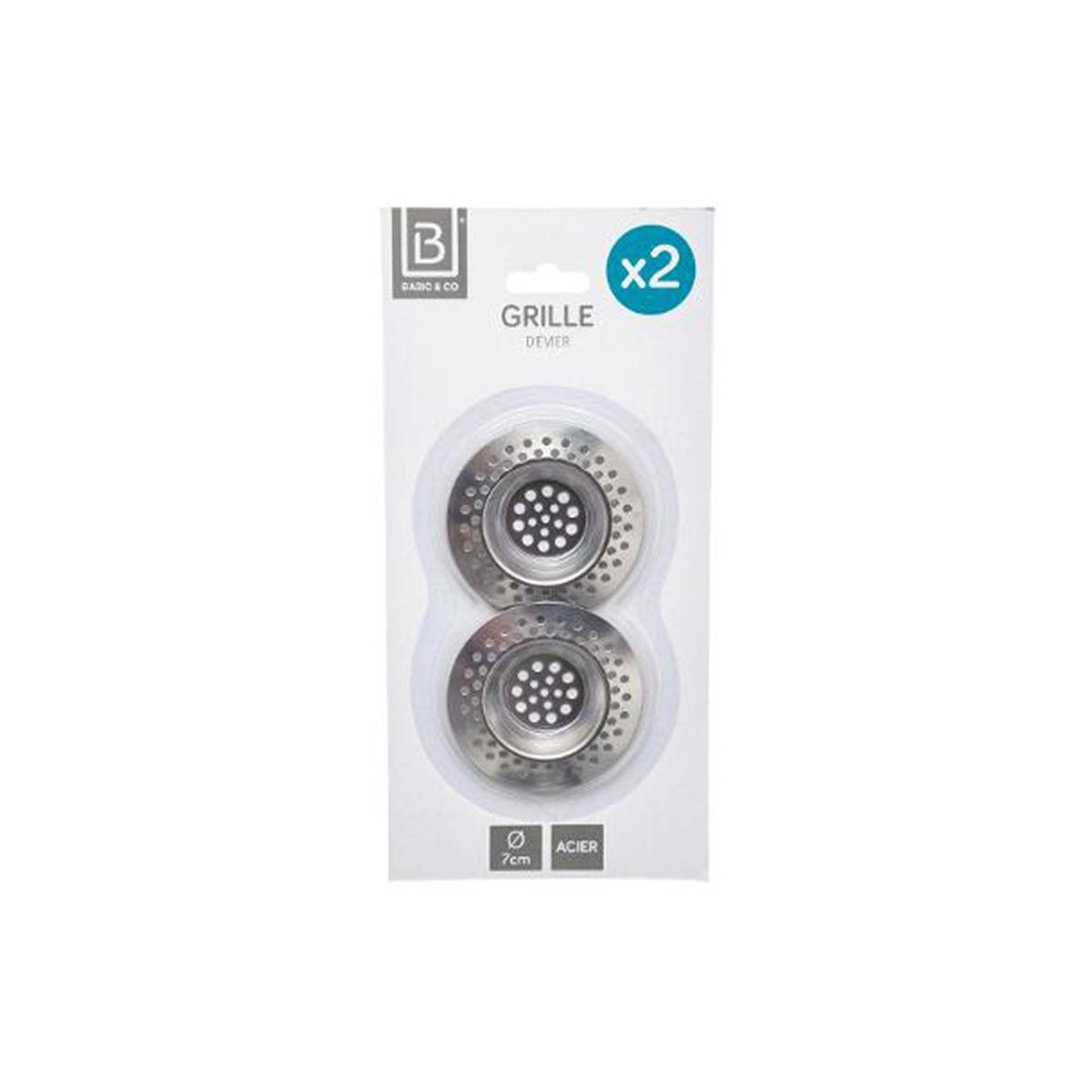 Voir la diapositive 3 : B BASIC & CO Lot de 2 grilles d'évier  sink  7cm gris