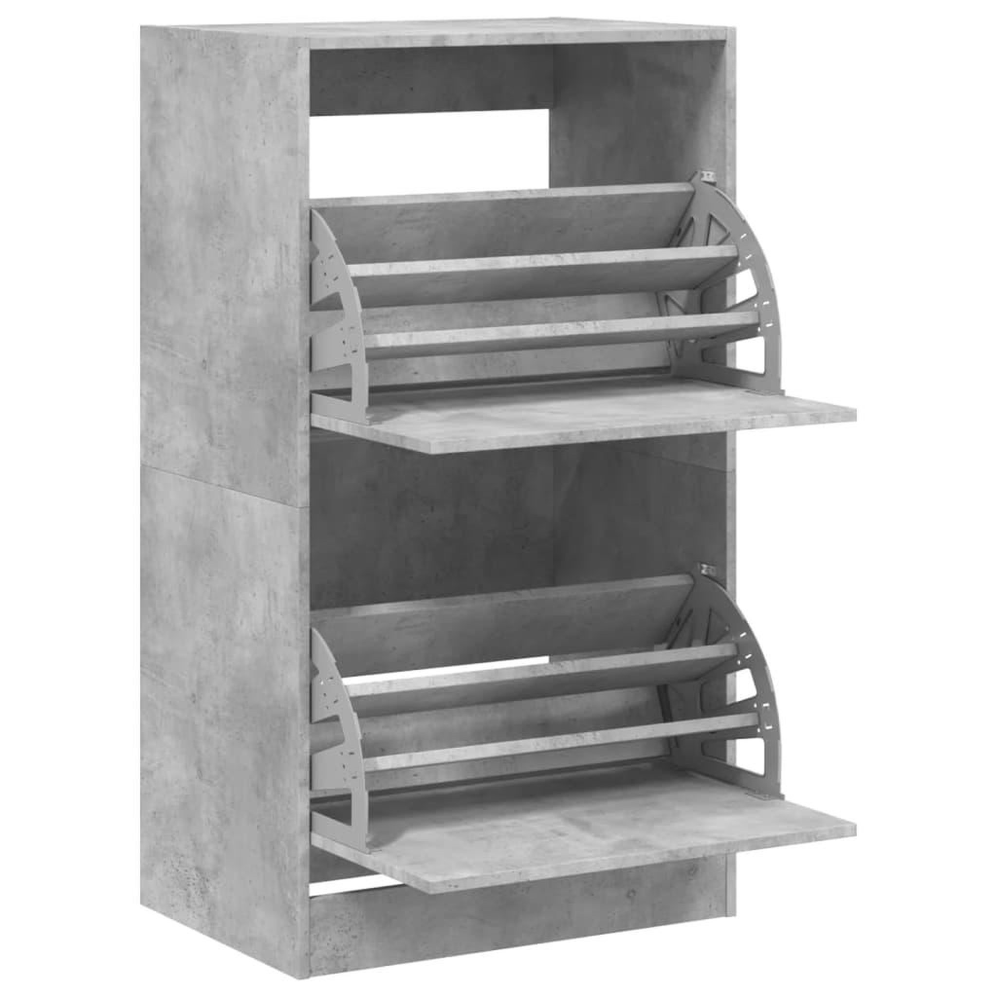 Voir la diapositive 5 : VIDAXL Armoire a chaussures 2 tiroirs rabattables gris beton