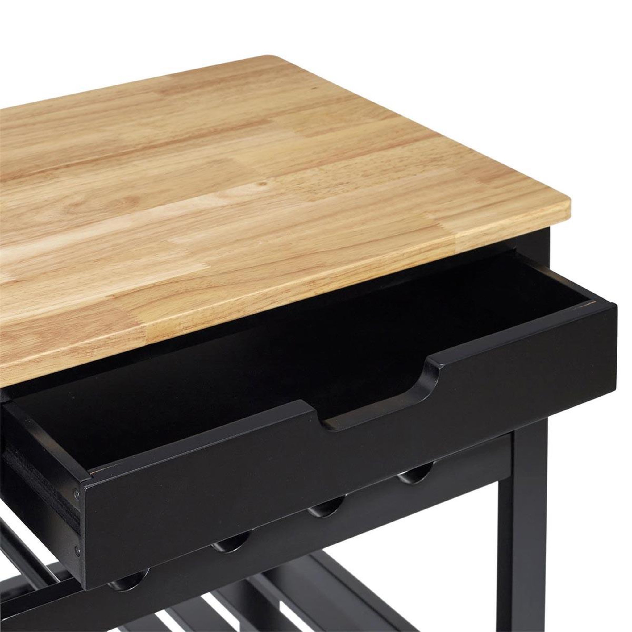 Voir la diapositive 3 : The Home Deco Factory Desserte de cuisine 3 niveaux  roulettes  84cm noir