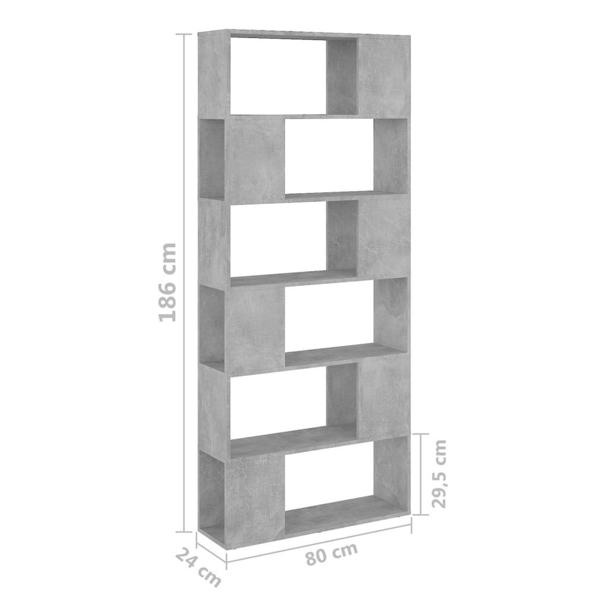 Voir la diapositive 6 : VIDAXL Bibliotheque/Separateur de piece Gris beton Bois d'ingenierie
