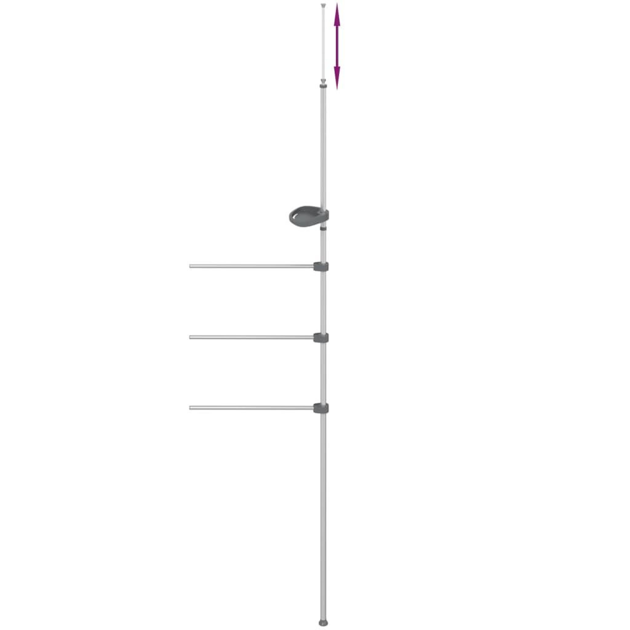 Voir la diapositive 5 : VIDAXL Porte-serviette 47x280 cm aluminium