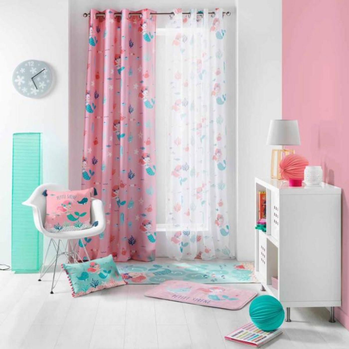 Paris Prix Rideau à Œillets  Petite Sirena  140x260cm Rose