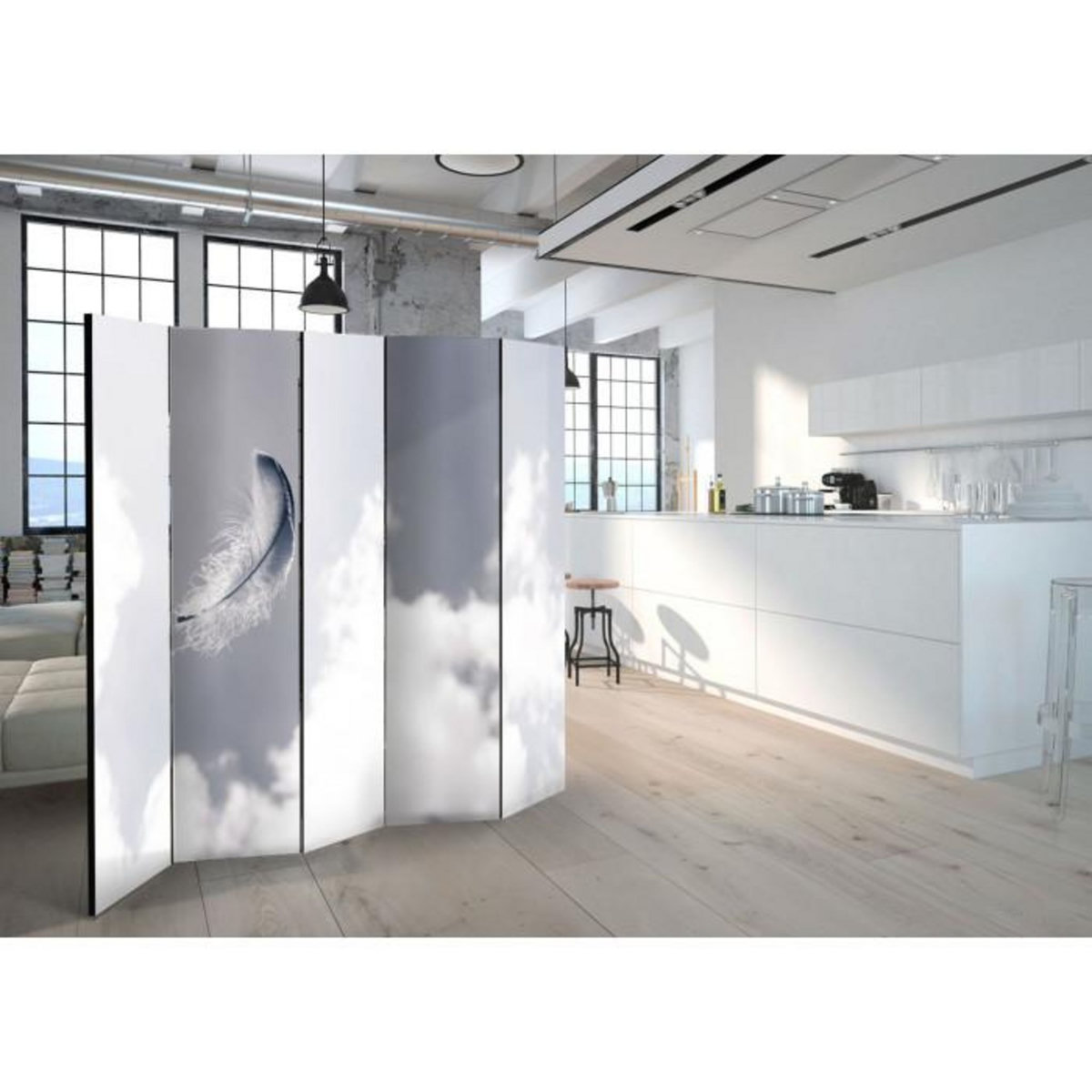 Paris Prix Paravent 5 Volets  Angelic Feather  172x225cm