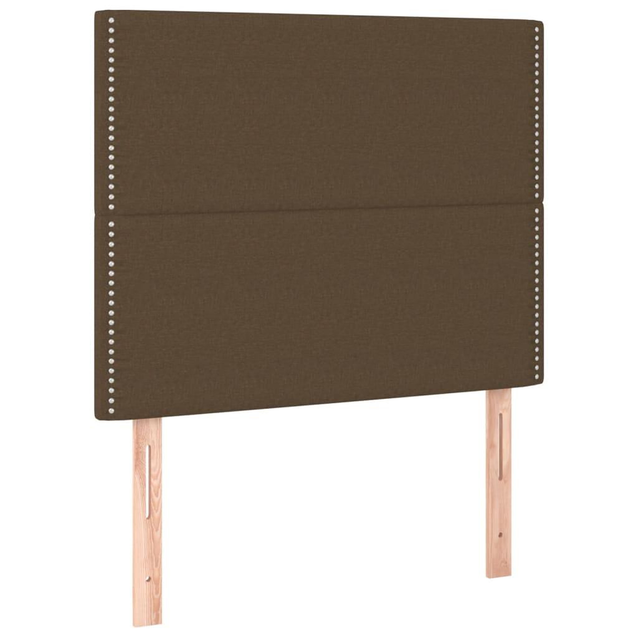 Voir la diapositive 2 : VIDAXL Tetes de lit 2 pcs Marron Fonce 90x5x78/88 cm Tissu