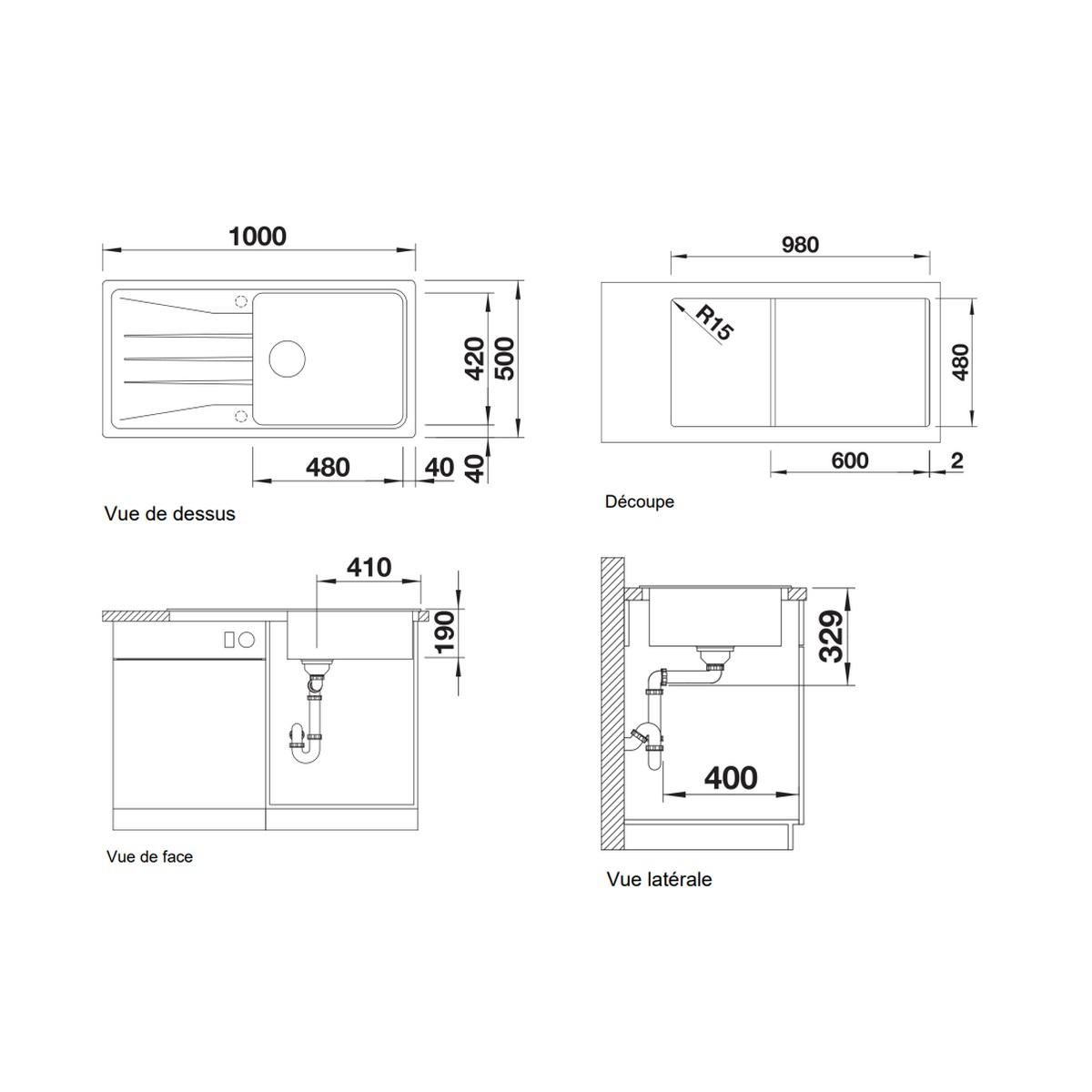 Blanco Pack évier + mitigeur silgranit - 527913
