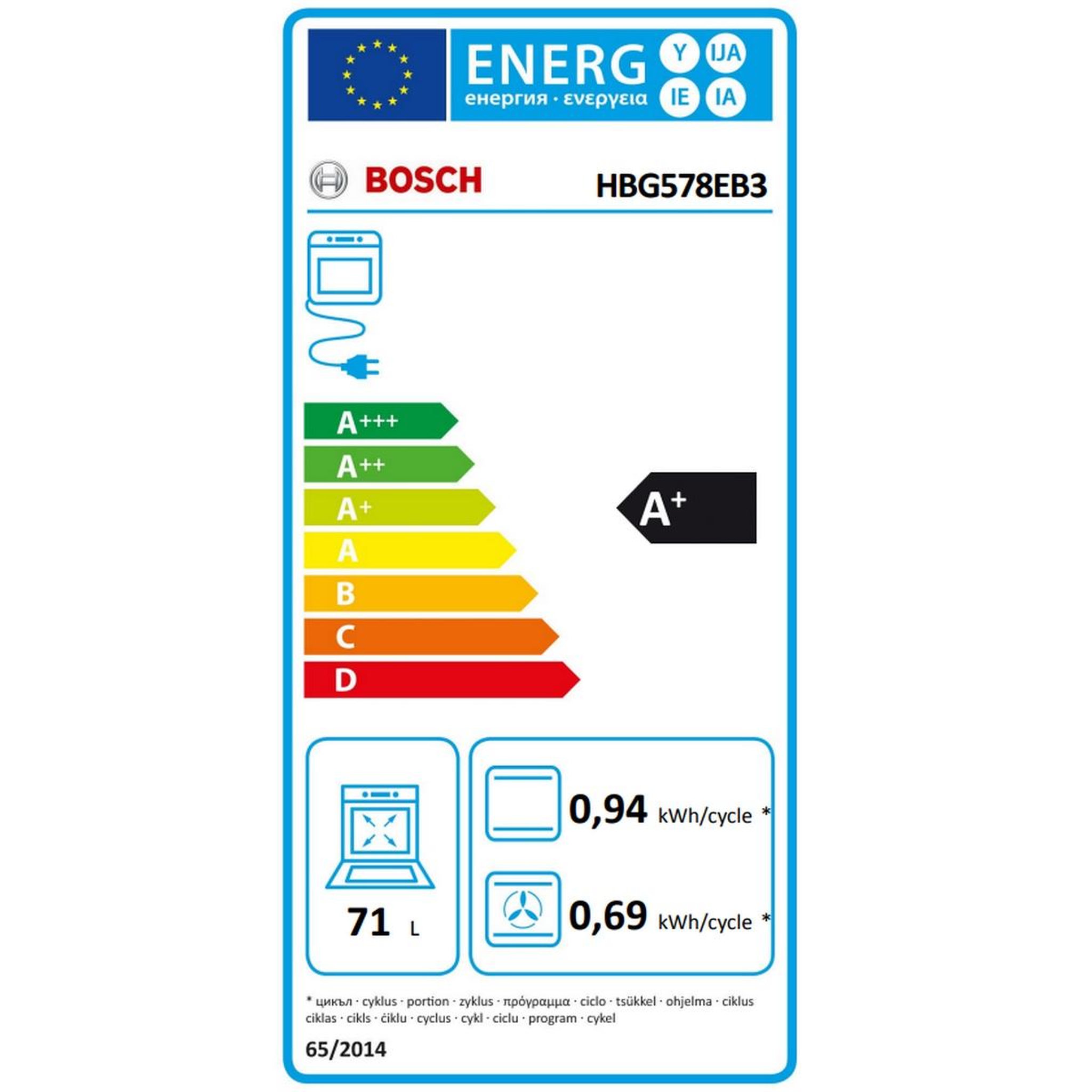 Voir la diapositive 2 : BOSCH Four pyrolyse hbg578eb3 - HBG578EB3