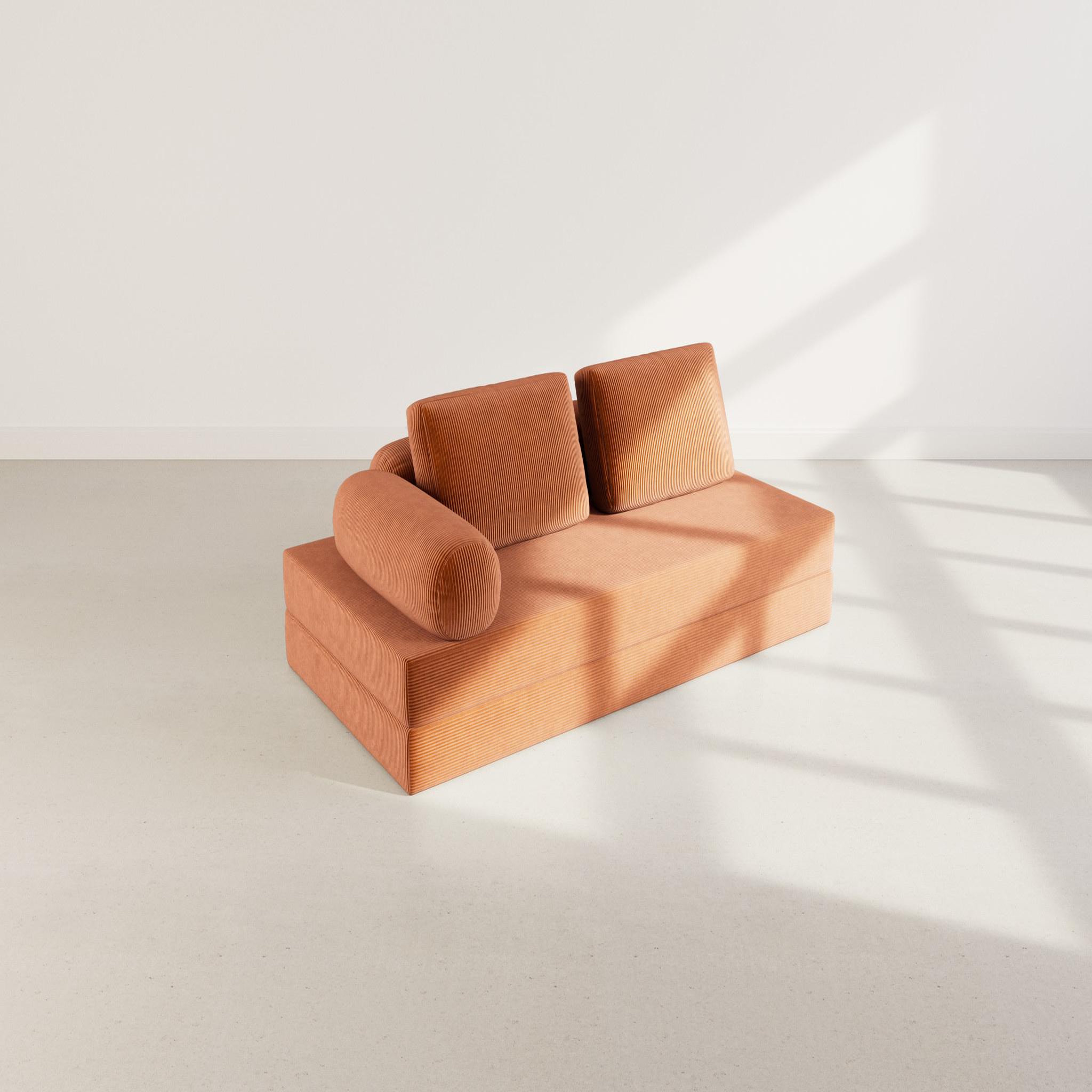 Voir la diapositive 5 : LISA DESIGN Lonny - canapé 3 places convertible en velours côtelé