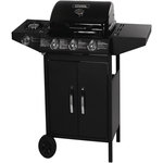 Habitat et Jardin Barbecue gaz  Festa 4  - 4 brûleurs dont 1 latéral - 10.5kW - Noir