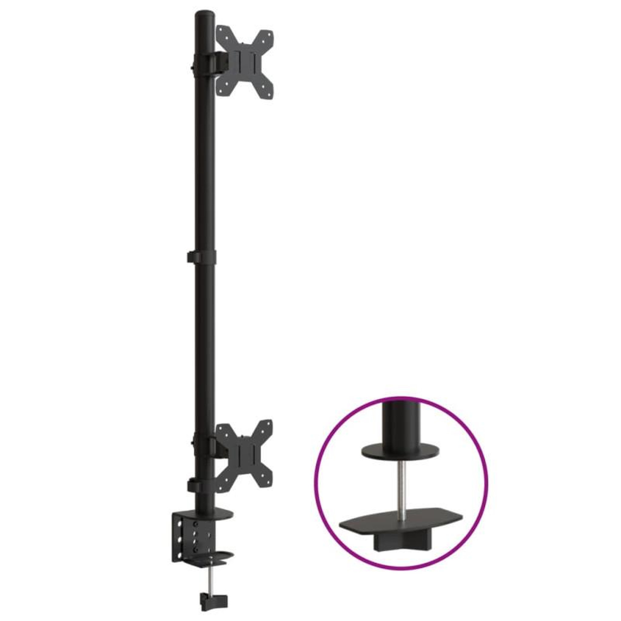 Voir la diapositive 2 : VIDAXL Support de moniteur double noir acier VESA 75 100 mm