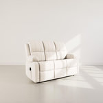 BEST MOBILIER Armand - canapé 3 places relax électrique en velours côtelé. Coloris disponibles : Beige, Gris, Vert, Orange