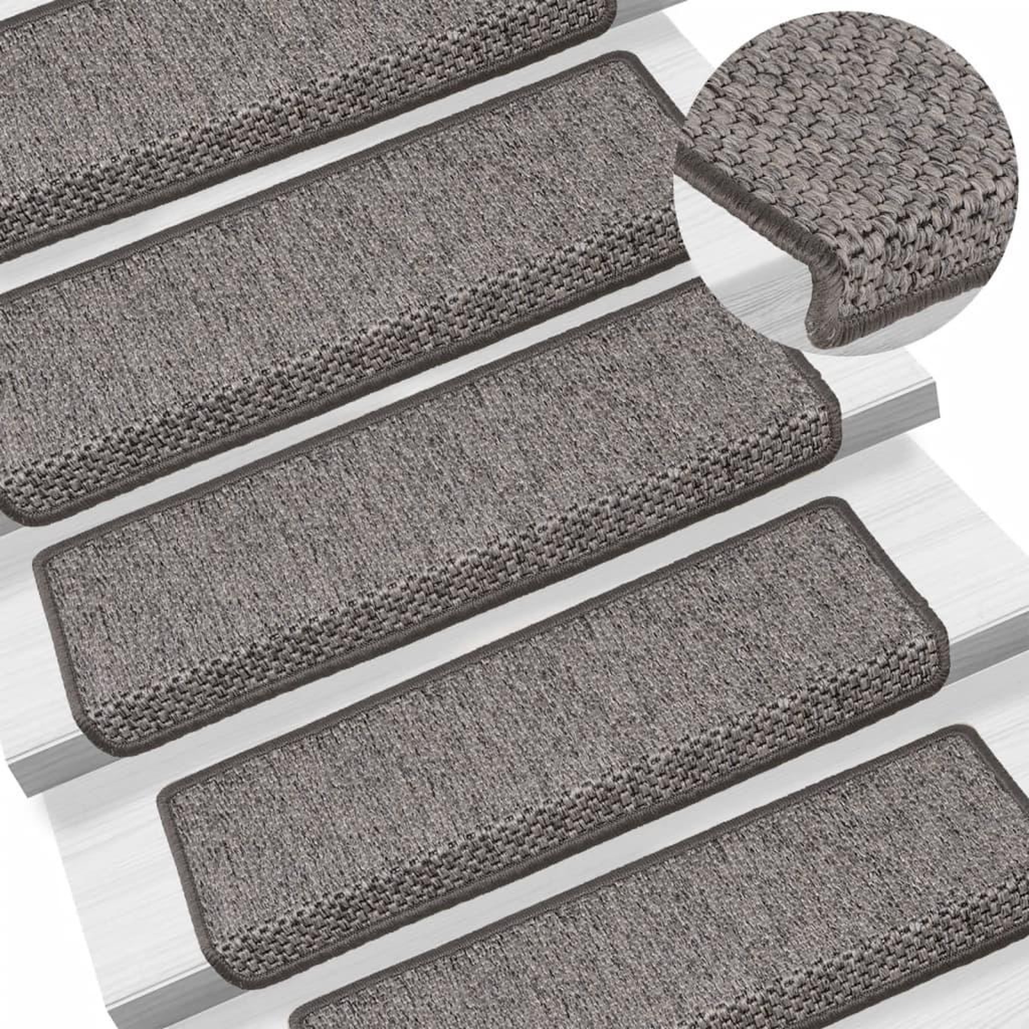 Voir la diapositive 1 : VIDAXL Tapis d'escalier autocollants 15 pcs 65x21x4 cm Gris et beige