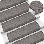 VIDAXL Tapis d'escalier autocollants 15 pcs 65x21x4 cm Gris et beige