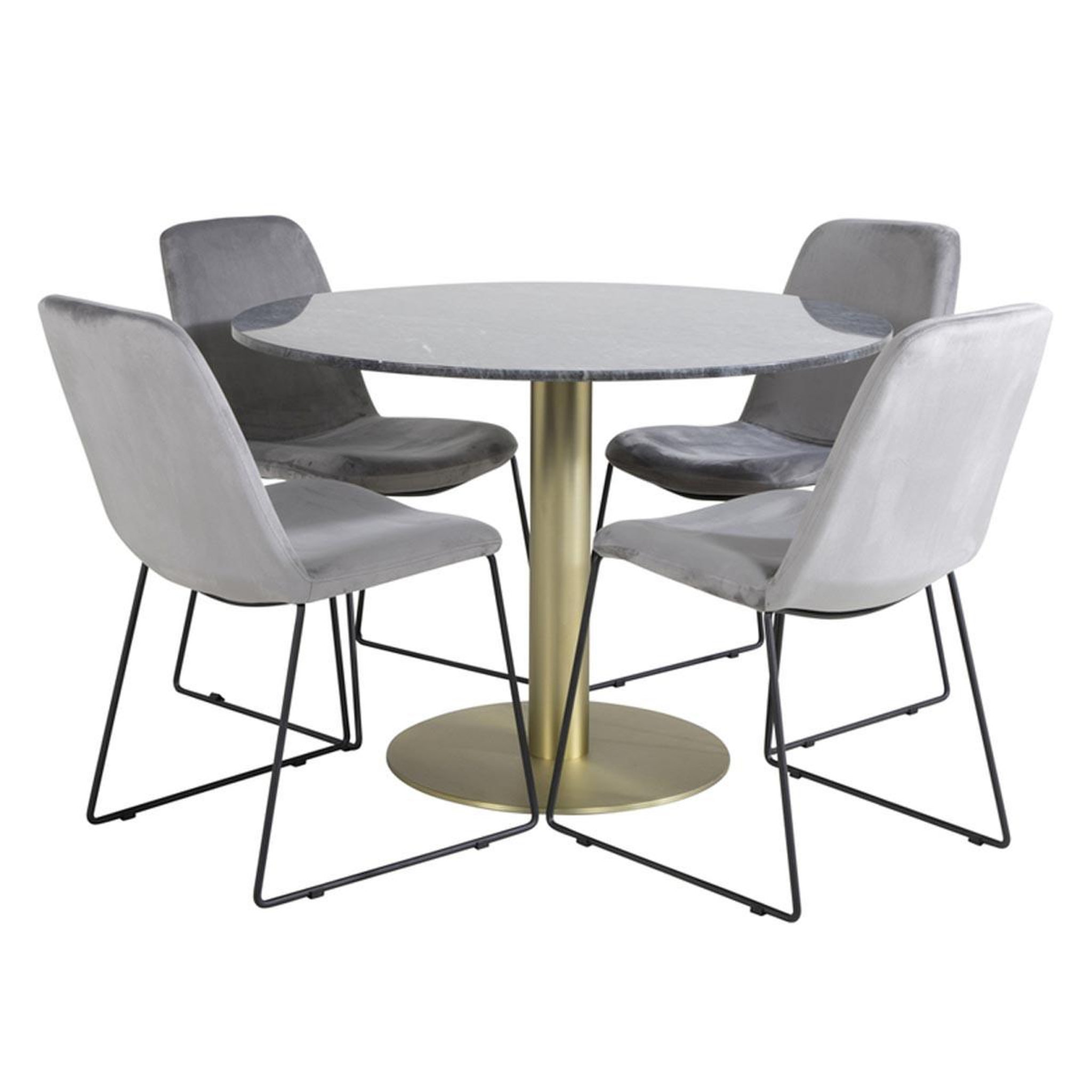 Paris Prix Ensemble table à manger & 4 chaises  estelle & muce  106cm gris foncé & gris