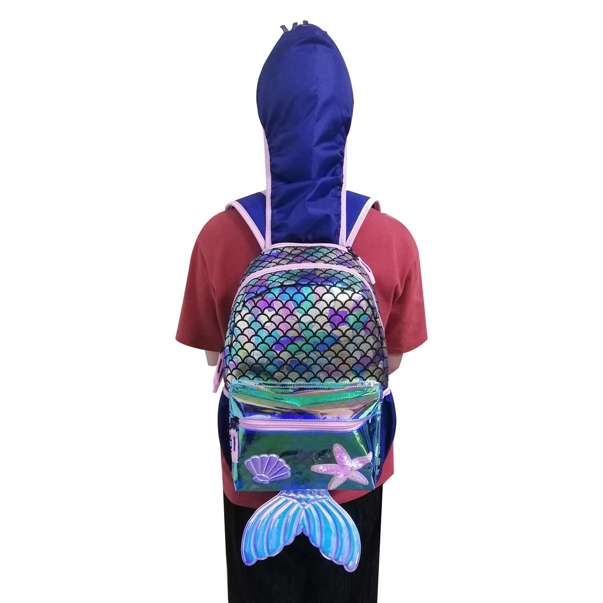 Sac à goûter maternelle avec capuche polyester multicolore SIRÈNE