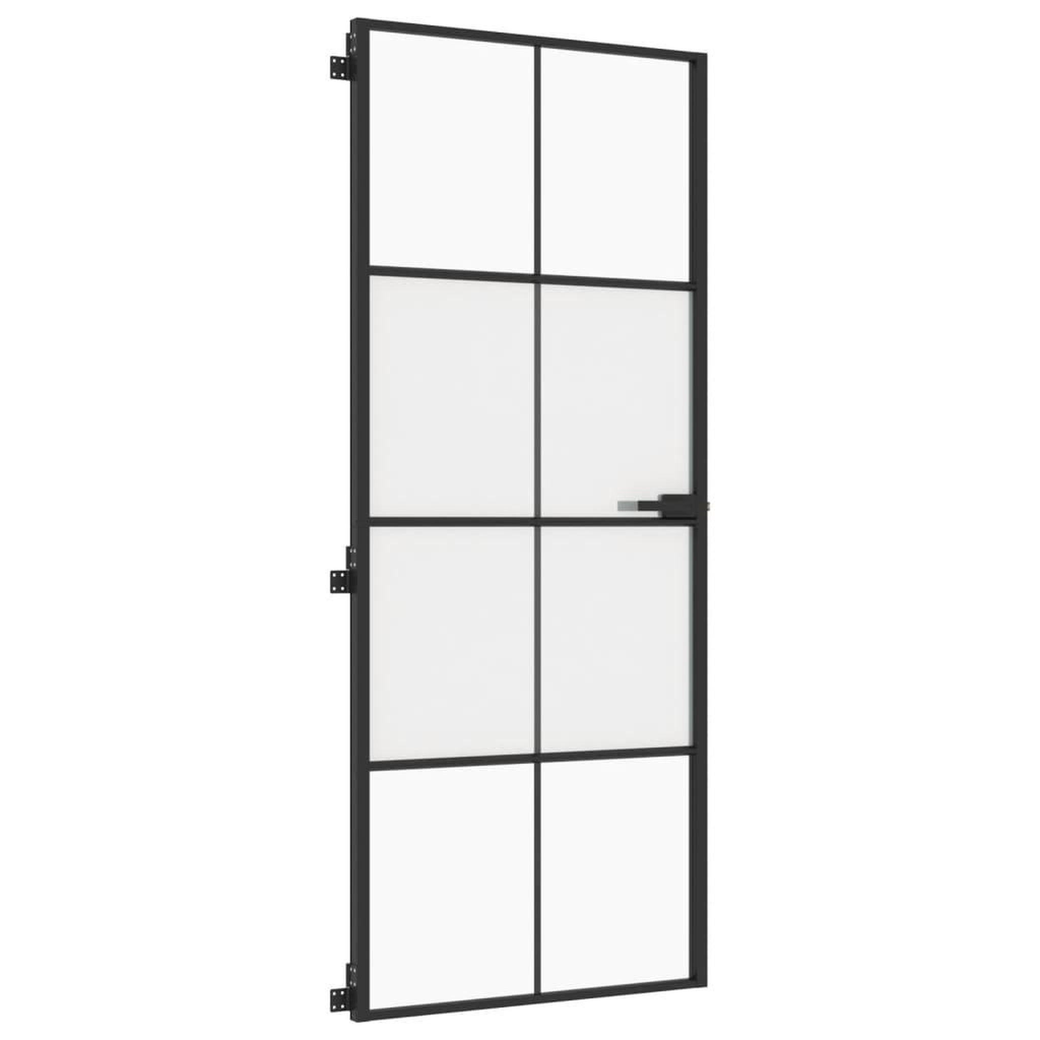Voir la diapositive 5 : VIDAXL Porte interieure mince noir 83x201,5 cm verre trempe aluminium